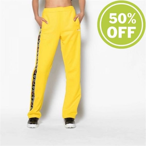 Pantalones Fila Mujer Amarillo / Negras - Thora Track Track With Colo - España 076542TCF